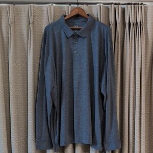 NWT Men's Size 3X Refined Matter Heater Gray Long Sleeve Performance Polo